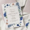Royal Blue Floral Invitations