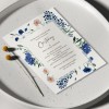 Blue Floral Christening Invitations