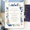 Royal Blue Floral Wedding Invitations