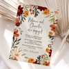 Rustic Burnt Orange Engagement Invitations