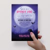 Spooky vibe birthday invitation held in hand