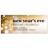 Starbright New Year's Eve ticket invitation with gold sparkle stars, printed in Australia