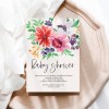 Stylish Floral Baby Shower Invitations