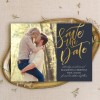 Blue and Gold Photo Save The Date Cards