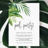 Tropical Pool Party Invitations