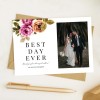 Vintage Floral Wedding Photo Thank You Cards