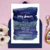 Watercolor Blue Baby Shower Invitations