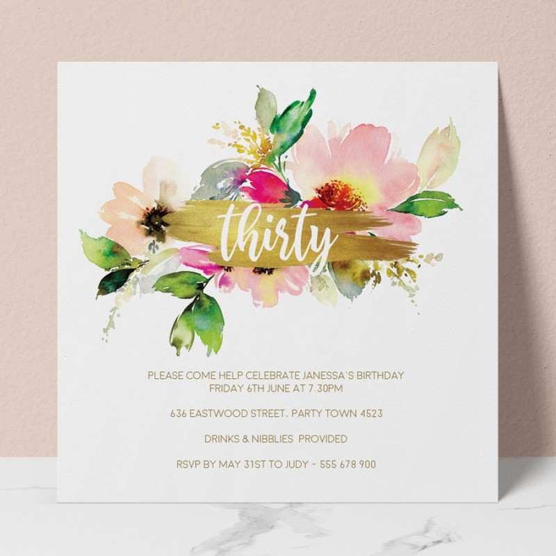 Thirty Birthday Invitations