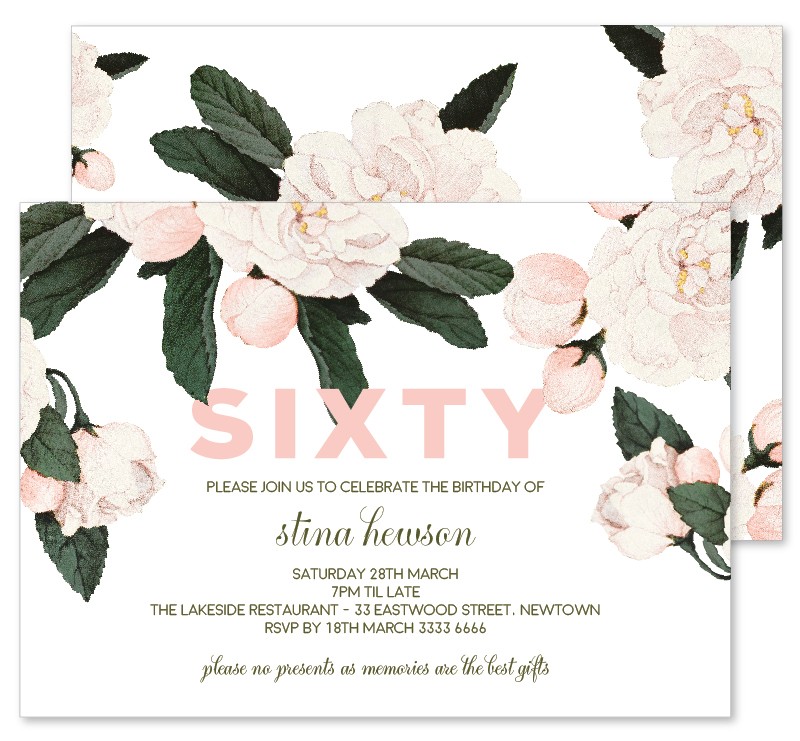 Angelic 60th Birthday Invitations