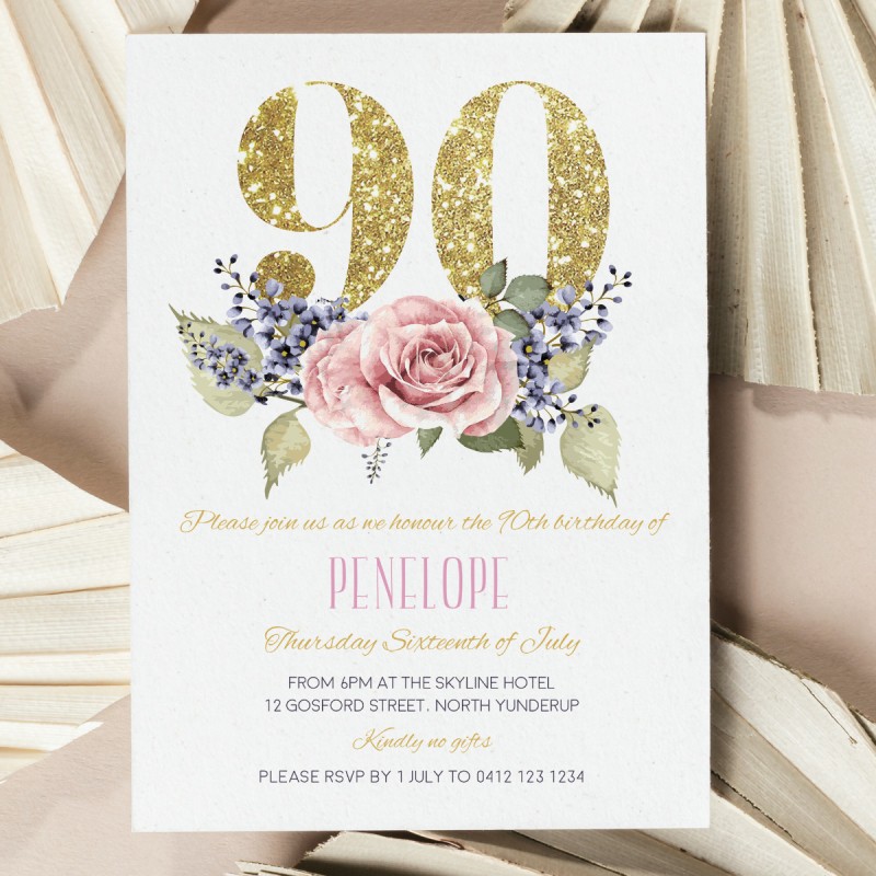 Gardenia 90th Invitations