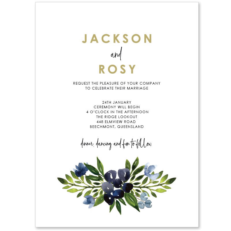 A Touch of Blue Wedding Invitations
