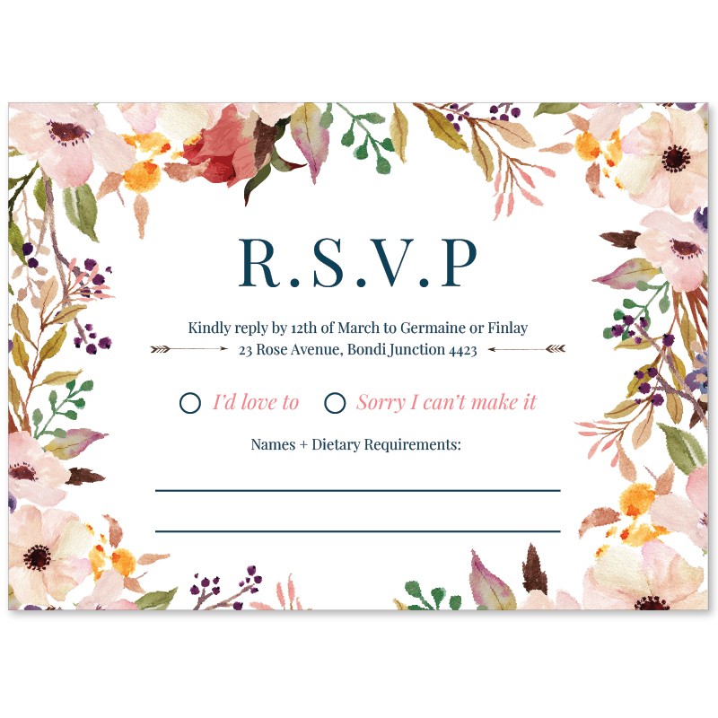 A Valentine Wedding Response Card