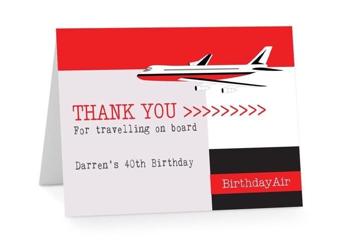 Airline Birthday Thank You Cards