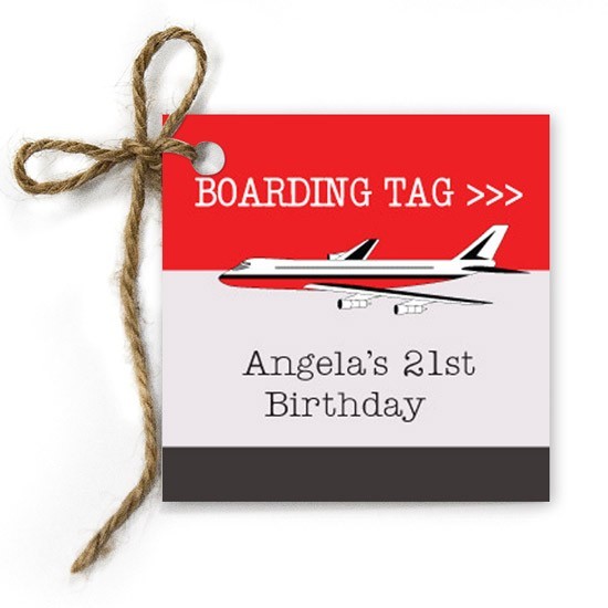 Airline Birthday Gift Tags