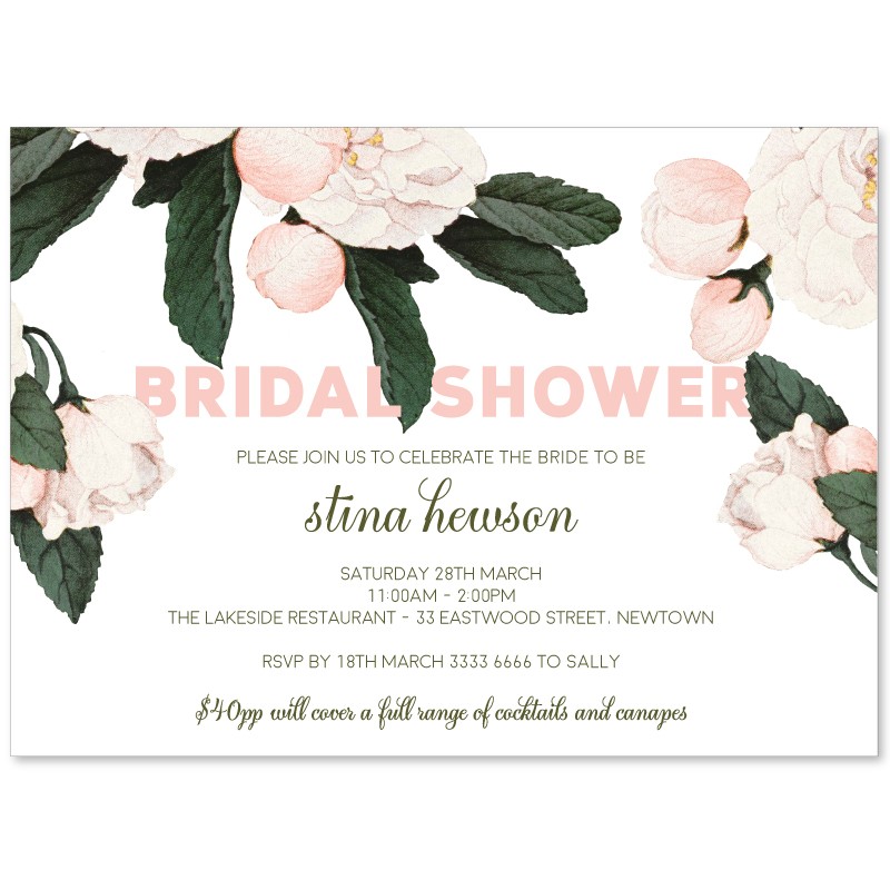 Vintage Roses Bridal Shower Invitations