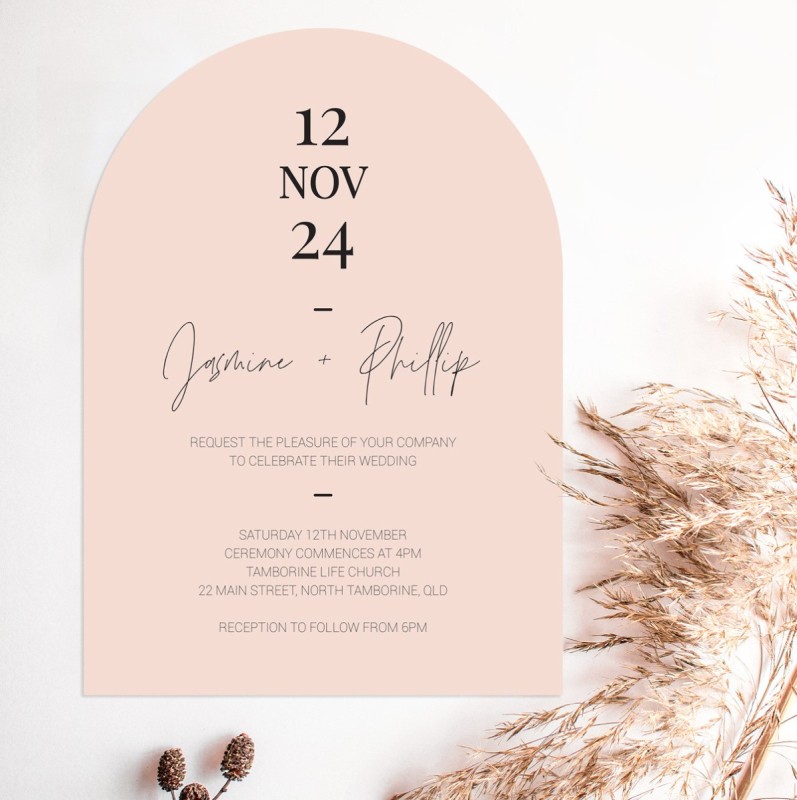 Modern Arch Die-Cut Wedding Invitations - Minimalist