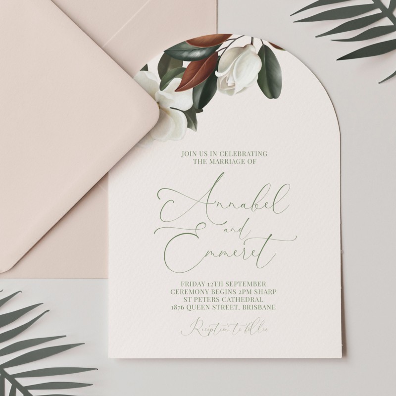 Magnolia Arch Wedding Invitations