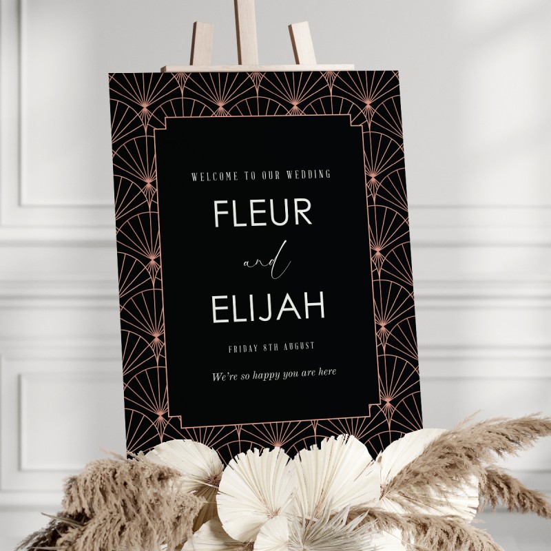 Putting on The Ritz Wedding Welcome Sign