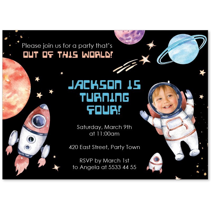 Astronaut Birthday Invitations