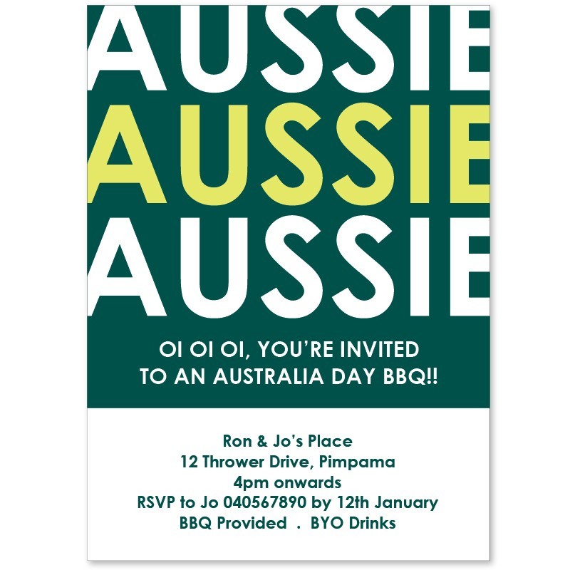 Aussie Aussie Aussie Invitations