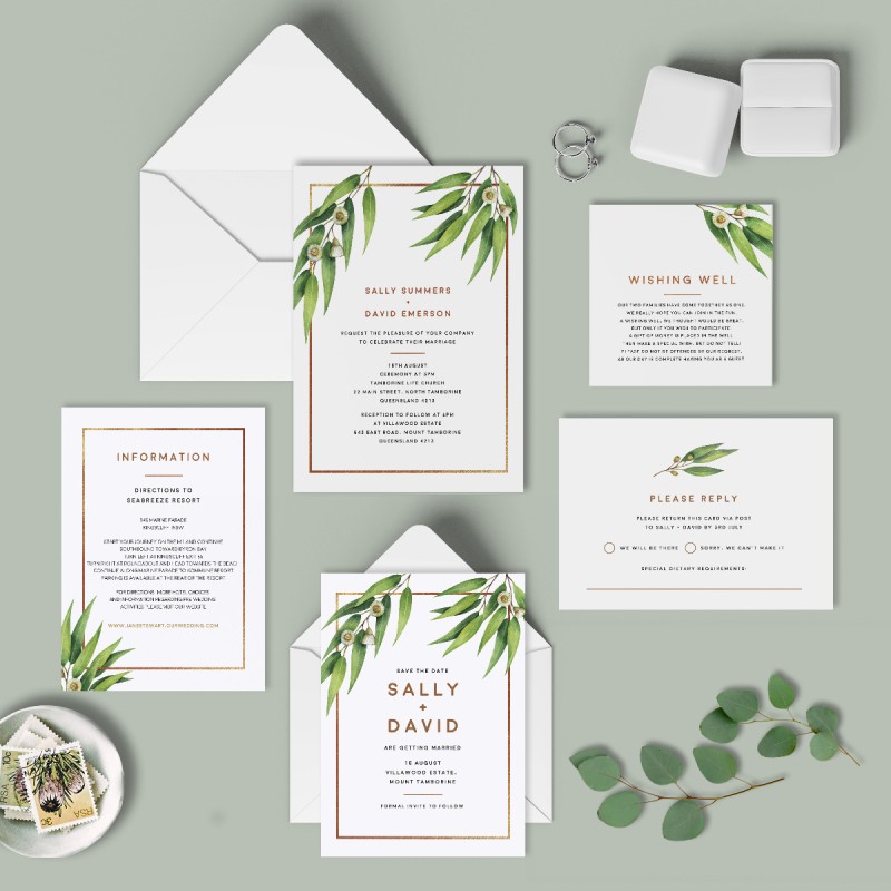 Australian Native Wedding Response Card