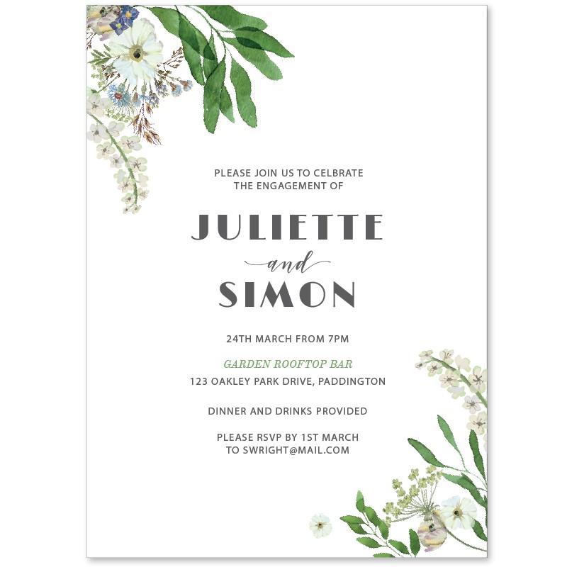 Gum Leaves Engagement Invitations