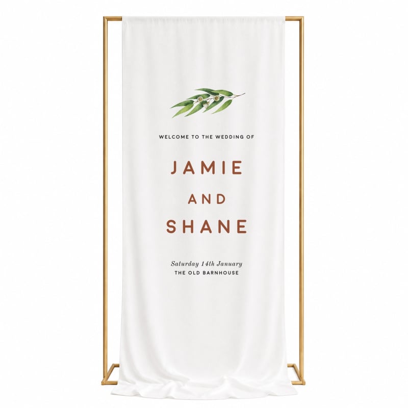Australian Native Fabric Wedding Welcome Sign