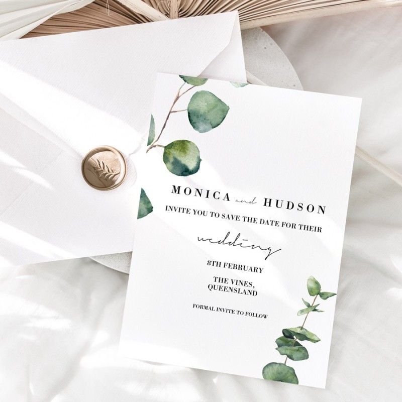 Native Greenery Save the Date Card