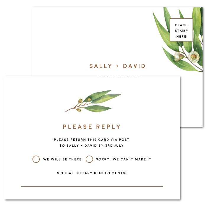 Australian Native Wedding Response Card
