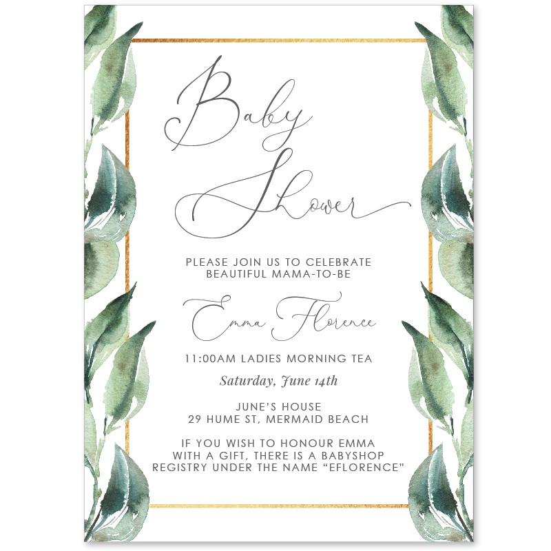 Growing Vines Baby Shower Invitations