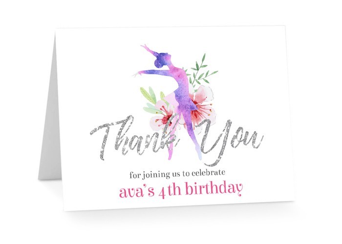 Ballerina Birthday Thank You Cards