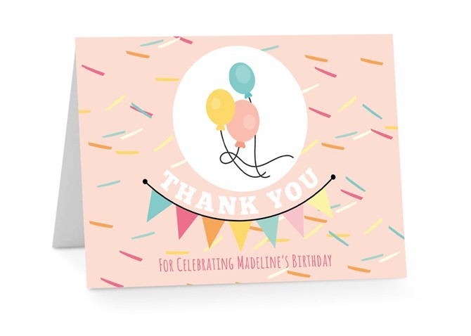 Balloons Birthday Thank You Cards