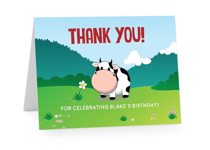 Barnyard Fun Birthday Thank You Cards