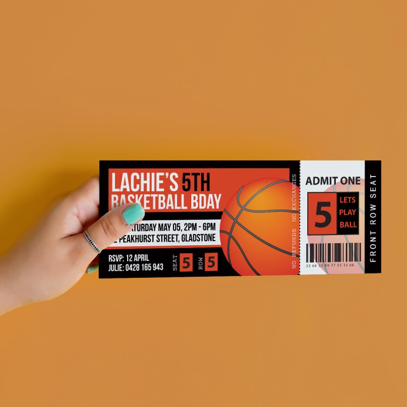Basketball Birthday Invitations
