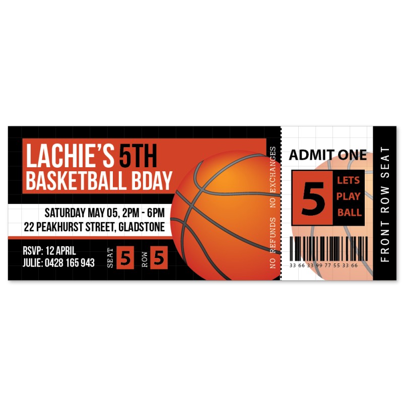 Basketball Birthday Invitations