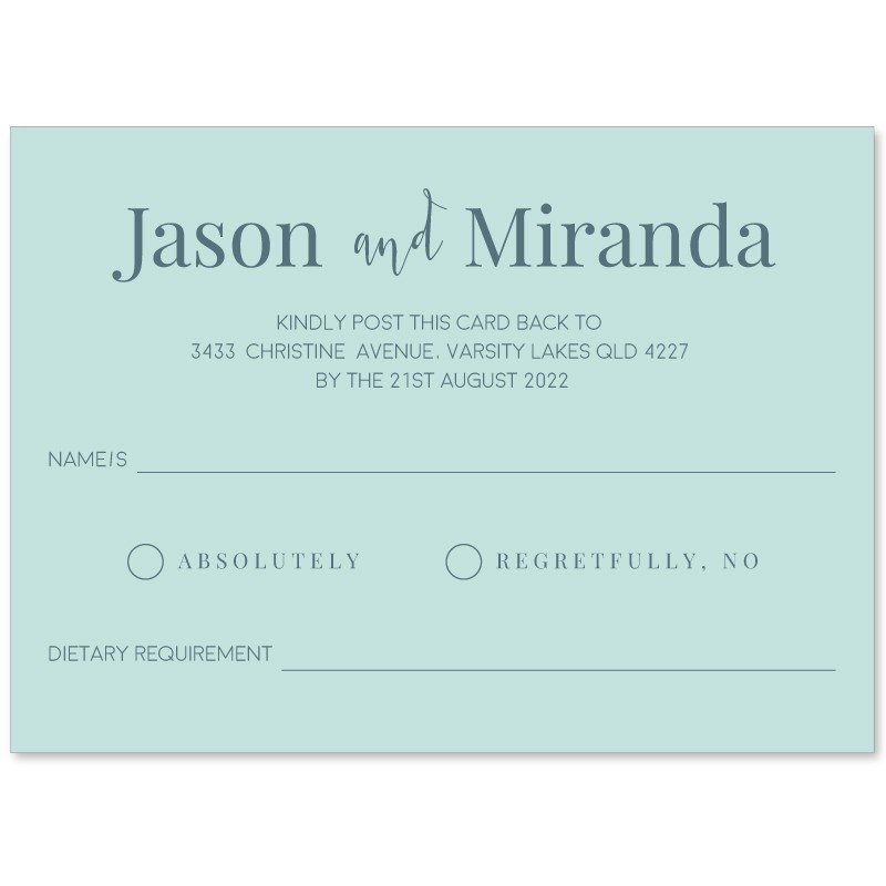 Seabreeze Wedding Response Card