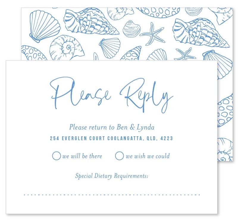 Beach Days Wedding Response Card