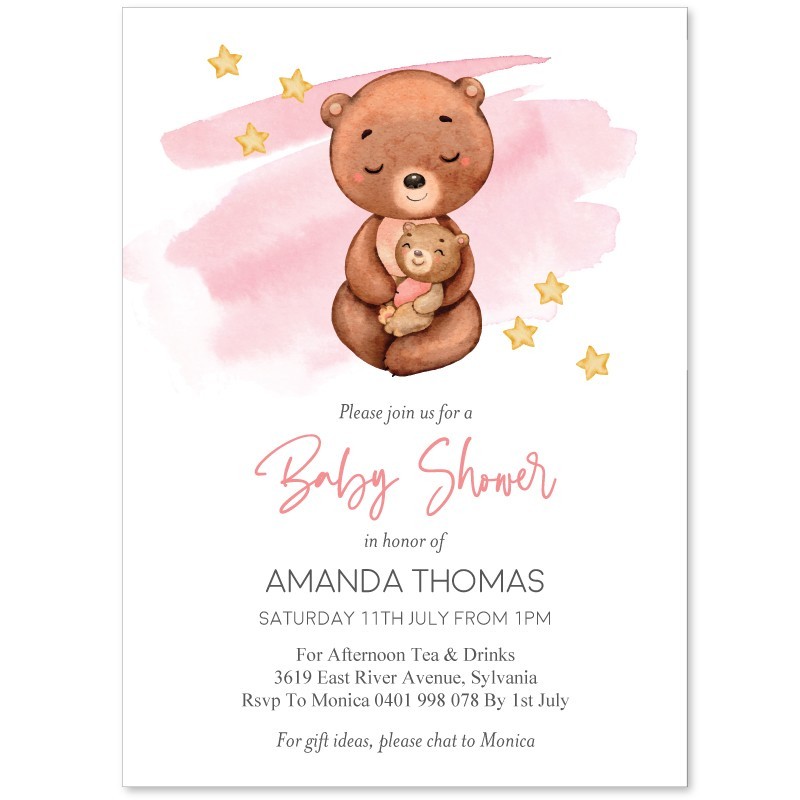 Bear Baby Shower Invitations
