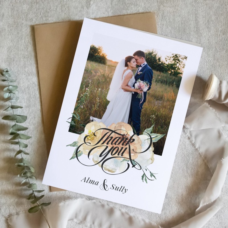 Mr and Mrs Wedding Thank You Card