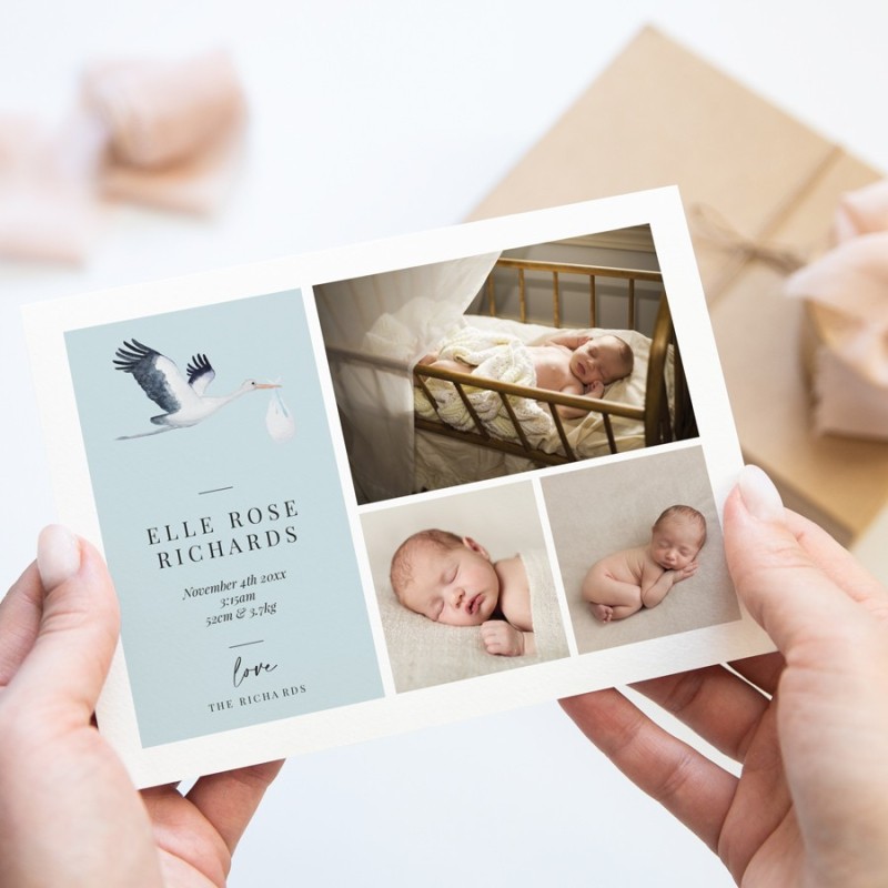 Stork Birth Announcement Cards