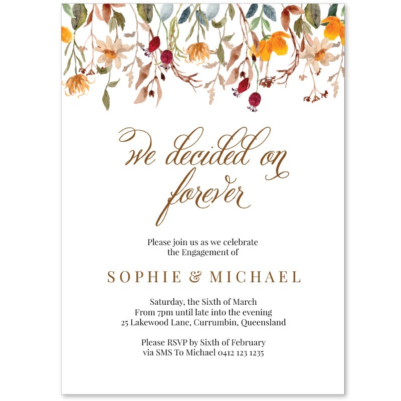 Delight Wildflowers Engagement Invitations