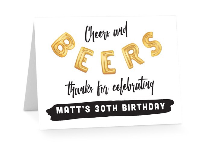 Beer White Thank You Cards