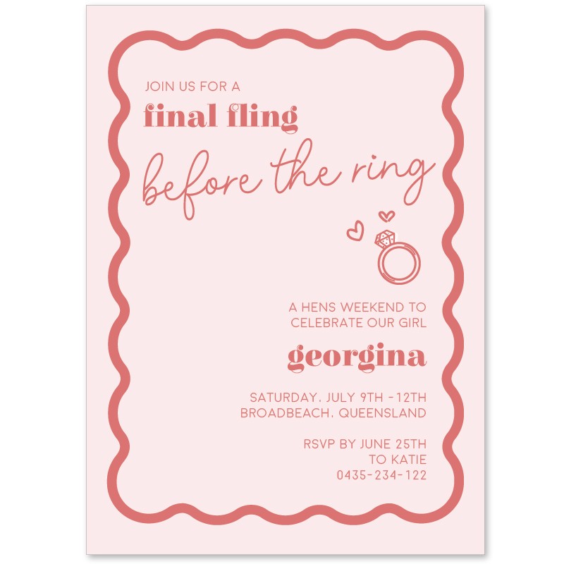 Before The Ring Hens Night Invitations