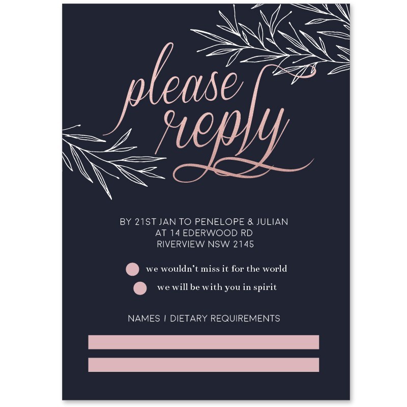 Bella Wedding Response Card