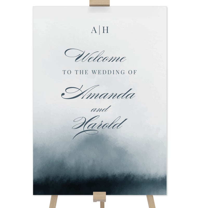 Belle Blue Wedding Welcome Sign
