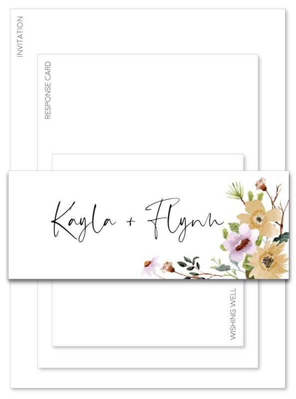 Flower Bed Invitation Belly Band