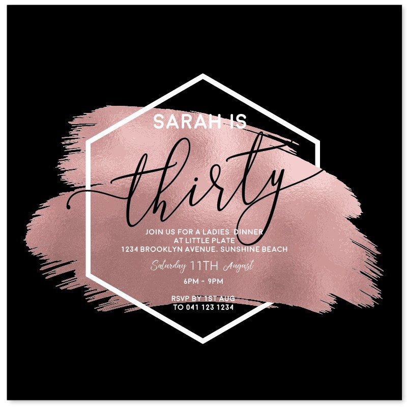 Big Bash 30th Invitations