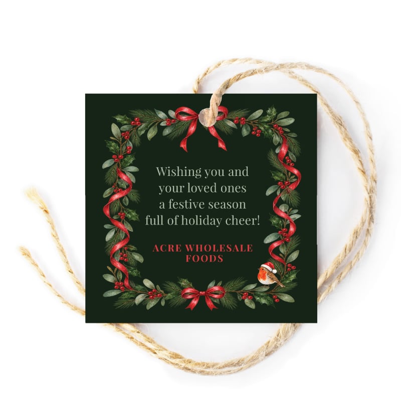 Bird Wreath Christmas Gift Tags