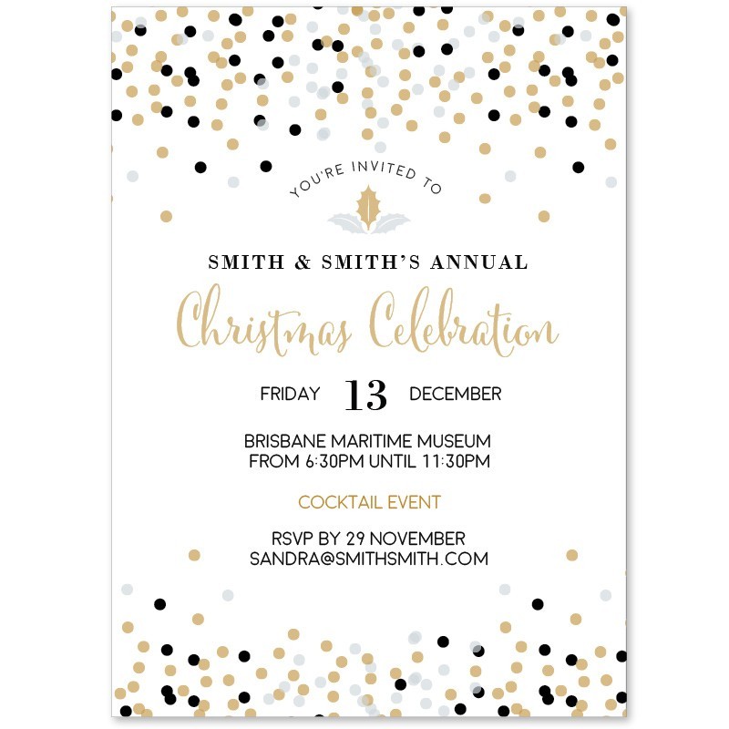 Sprig of Holly Christmas Invitations