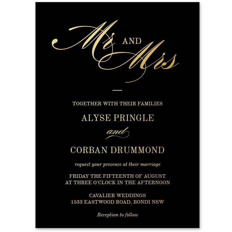 Black and Gold Wedding Invitations